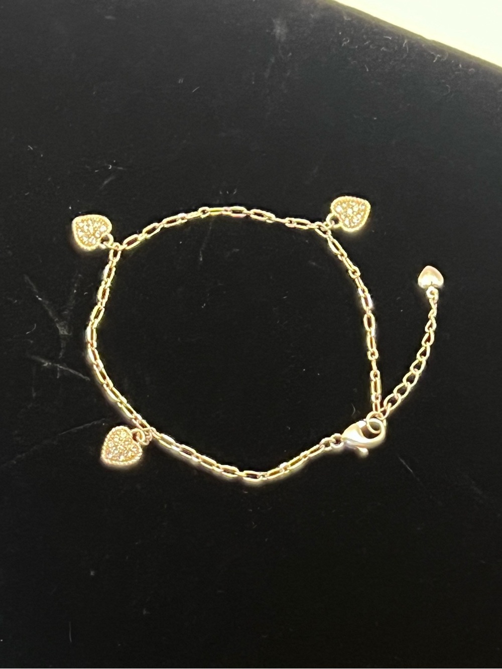 925 Silver Delicate Heart Charm Gold Bracelet - Women Jewelry